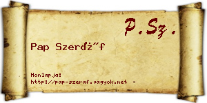 Pap Szeráf névjegykártya