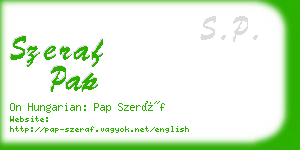 szeraf pap business card